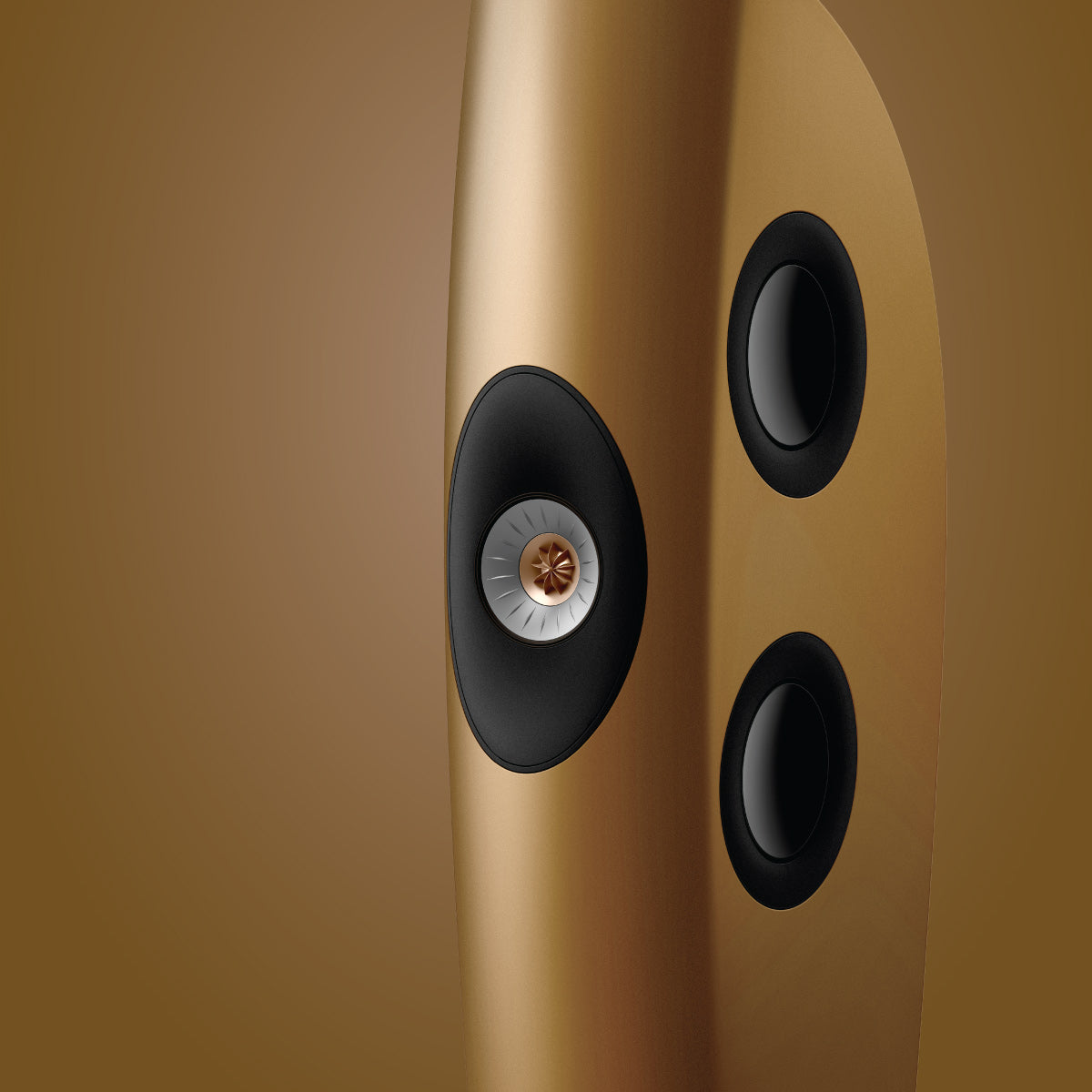 Close-up of custom colour bronze Blade speaker.