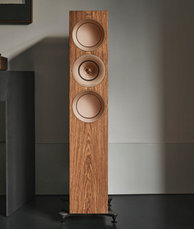 Walnut R series floorstanding speaker.